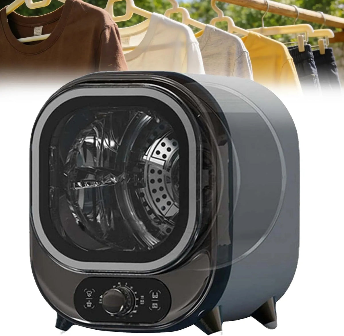 Sèche-linge, 7 modes de séchage, à condensation portable, camping-car ou maison black, capacité de 0,8 kg, Mini