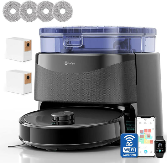 Aspirateur M3Ultra 220min Lefant Robot, Navigation Laser dToF 15m, Aspiration 23000Pa, Lavage 75℃, WiFi 5G, Station Auto-Nettoyage, Autonomie