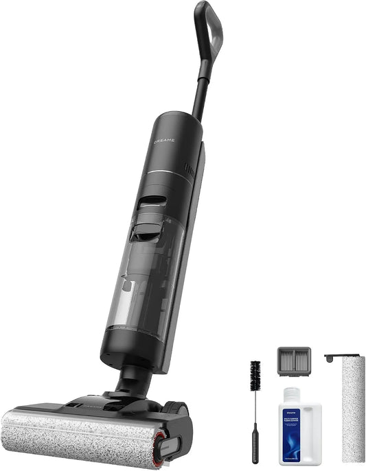 Dreame aspirateur H13, Pro Eau et Poussière, Séchage air Chaud 30 Min, Nettoyage des Bords, Brosse LED, 18 kPa, Lavage 60 °C, GlideWheel Système
