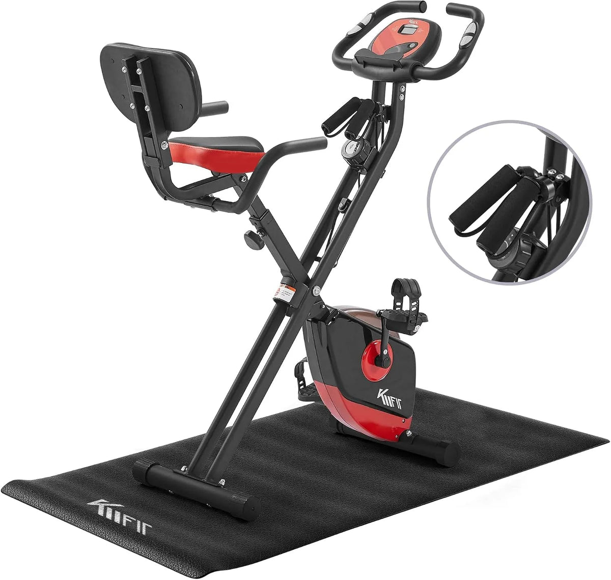 Vélo 2in1 KM Fit, d'appartement 16 niveaux de résistance, d'appartement avec écran LCD, Capteurs de pouls manuels