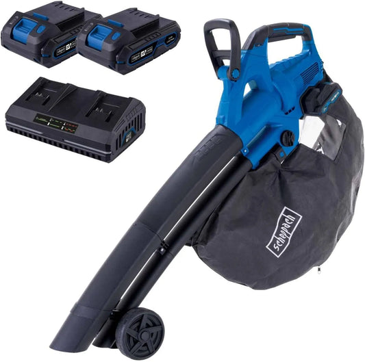 Scheppach aspirateur BC-BLV720-X, Vitesse de l'air 210 km/h, Souffleur Brushless 4 en 1, Série 20 V IXES, Débit d'air 720 m³/h