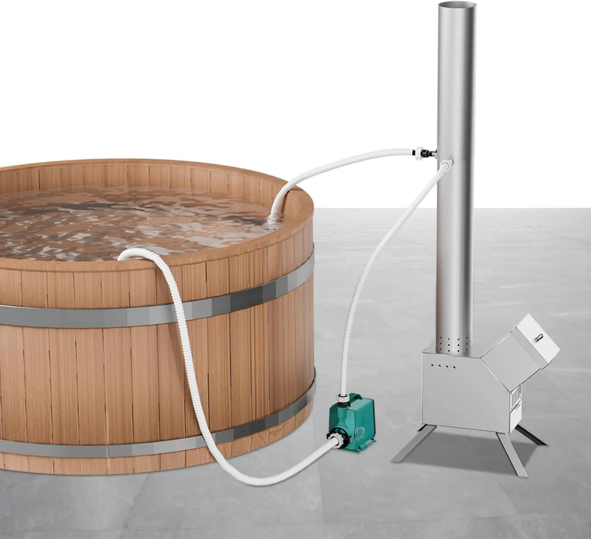 Pompe ECOPOOLTECH, à chaleur pour piscine en bois, idéale pour les petites piscines et jacuzzis en plein air, chauffage continu