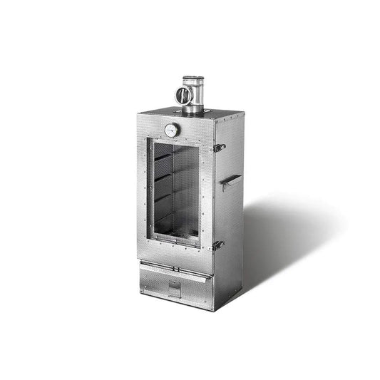 Fumoir SMOKI Räuchertechnik, Smoki, Smoki isolé avec fenêtre en acier inoxydable Cr gaufré 85 x 39 x 33 cm