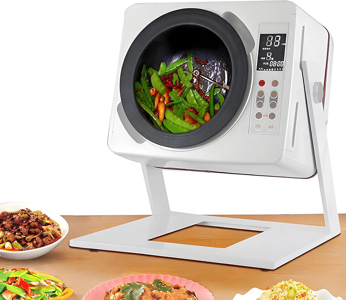 Robot de cuisine, Multicuiseur Electrique 6L, 3-5 Min Cuisson Rapide, Mélange 360°, Inclinaison 0°-135° pour Service Direct, Sauté, Mijotage