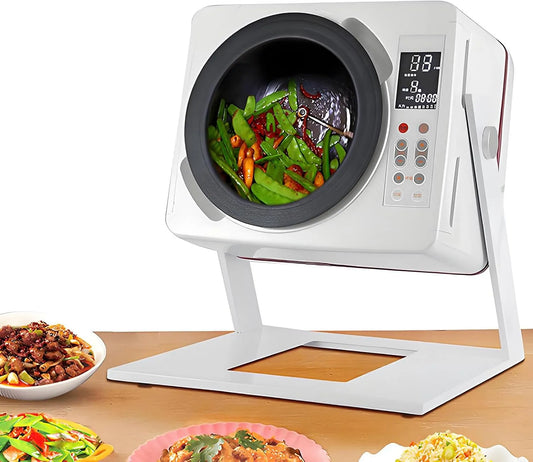 Robot de cuisine, Multicuiseur Electrique 6L, 3-5 Min Cuisson Rapide, Mélange 360°, Inclinaison 0°-135° pour Service Direct, Sauté, Mijotage