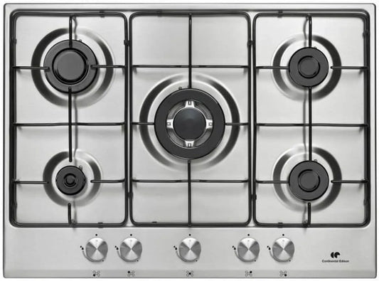 Table, Gaz dont 1 triple couronne inox, 5 foyers CONTINENTAL EDISON