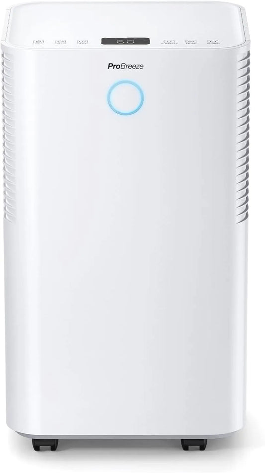 Déshumidificateur Pro Breeze, Compresseur 12 L, Mode Nuit & Minuterie 24 heures, jour avec capteur d'humidité automatique, Séchage du linge
