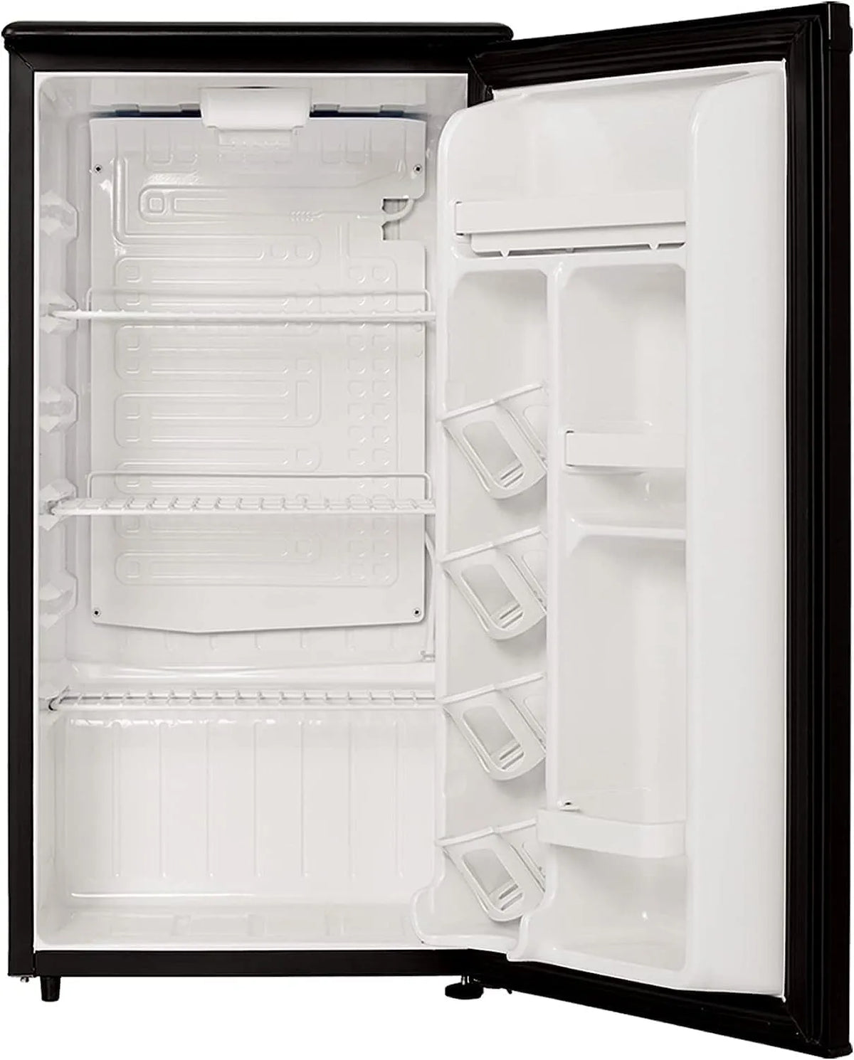 Réfrigérateur ROOMWELL E-Star Mini, de 3,3 pieds cubes sans congélateur, Dégivrage automatique, porte simple, avec étagère en verre