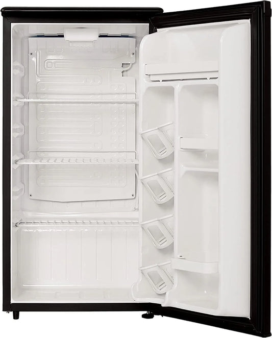 Réfrigérateur ROOMWELL E-Star Mini, de 3,3 pieds cubes sans congélateur, Dégivrage automatique, porte simple, avec étagère en verre