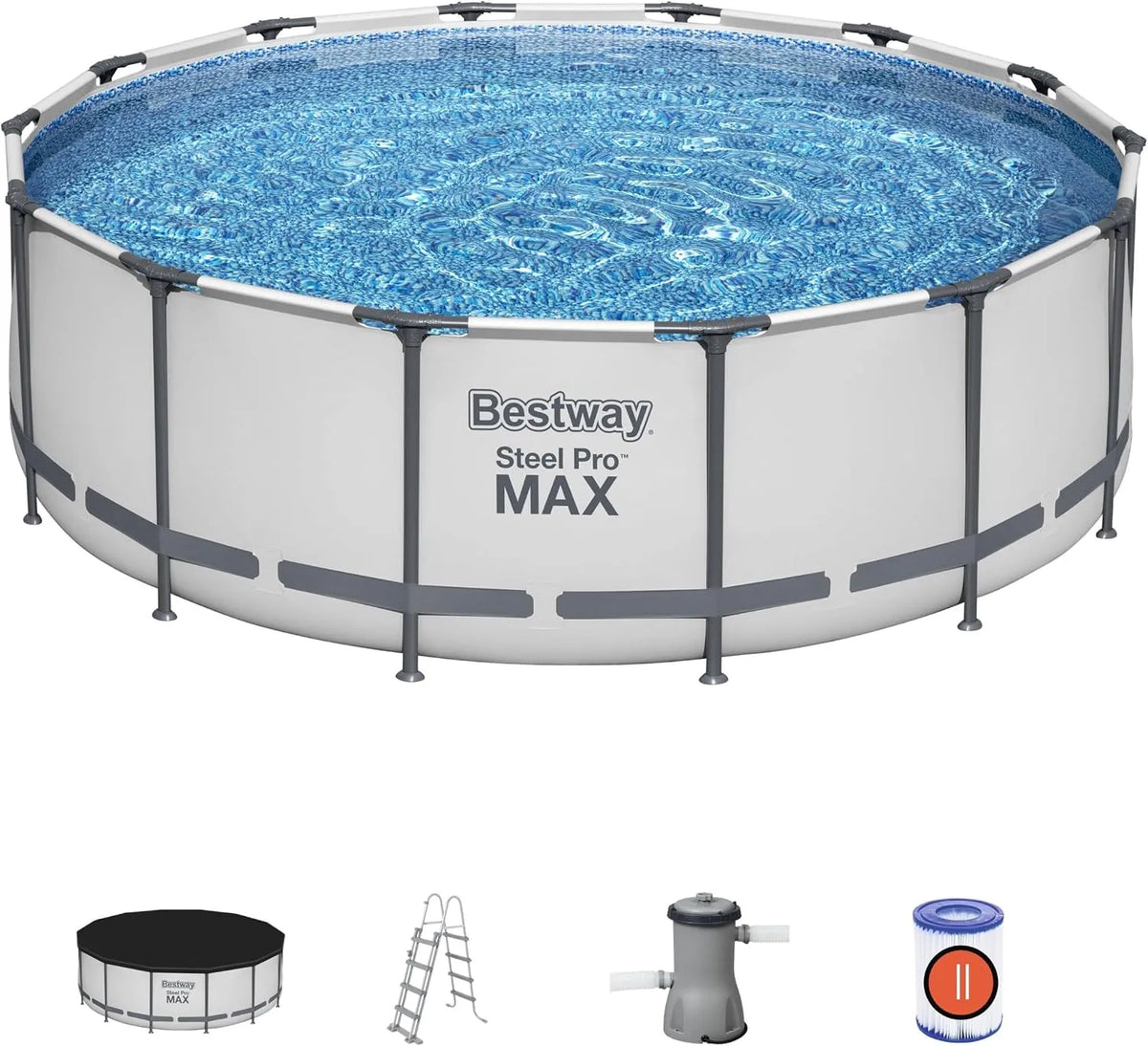 Max 14' x 48' Steel Pro, 4.27m x 1.22m Pool Set, tension 240V