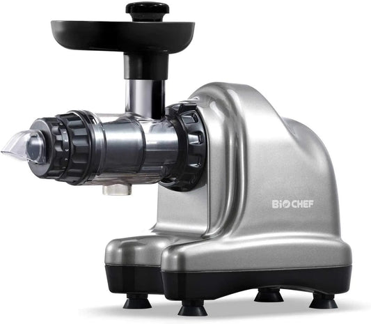 Extracteur de jus, Fruits et Légumes avec Une Grande Ouverture et 20 ans de, BioChef Axis Cold Press Juicer, finition grise