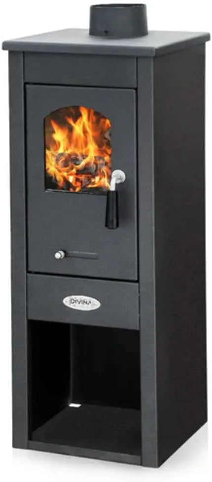 Poêle à bois, marta 5-7 kw finition noire anthracite