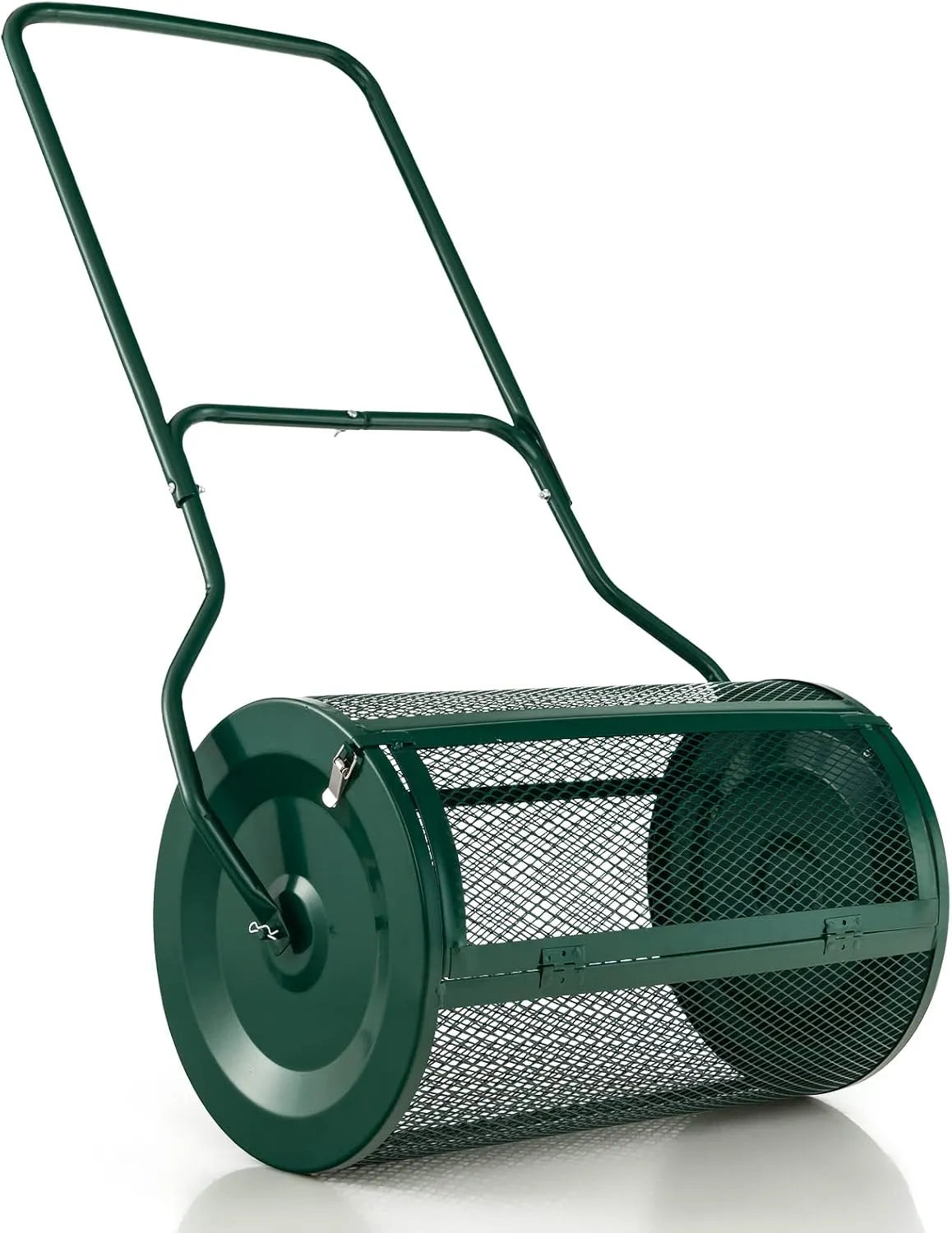 Costway, pour Entretien du Jardin et Pelouse, Épandeur à Compost de 60,5 cm Rouleau en Treillis Métallique, Vert