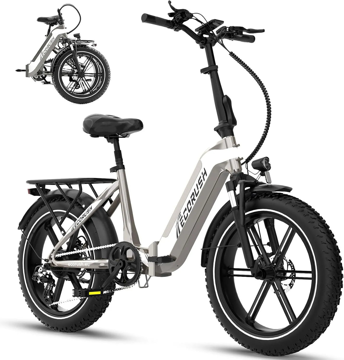 Vélo électrique, 7 niveaux de vitesse, Pneus 20×4,0 Pouces, Batterie de 48V 499.2Wh, 7 niveaux de vitesse